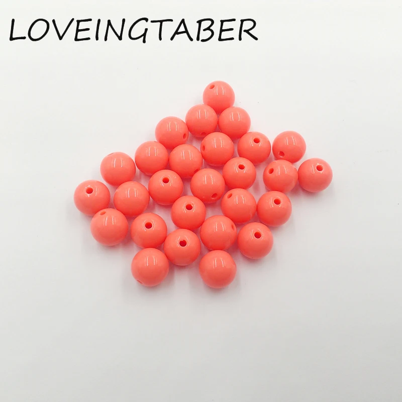 

(Choose Size First ) 6mm/8mm/10mm/12mm/14mm/16mm/18mm/20mm Pastel Color Coral Acrylic Solid Beads