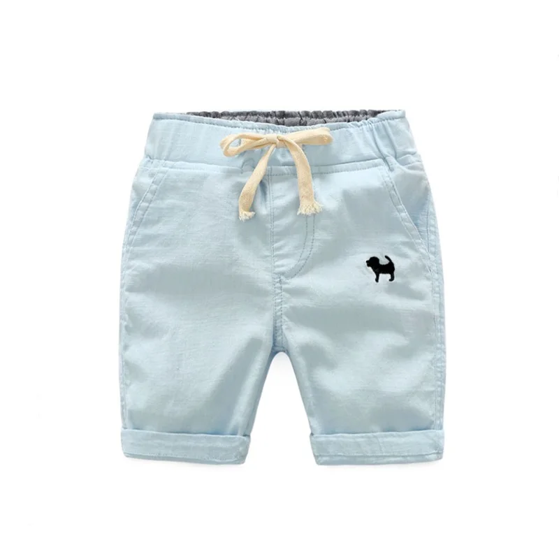 2023 Zomer Jongens Casual Shorts Kinderen Katoen Elastische Taille Broek Peuter Kinderen Knie Lengte Broek Effen Kleur Baby Jongens Kleding