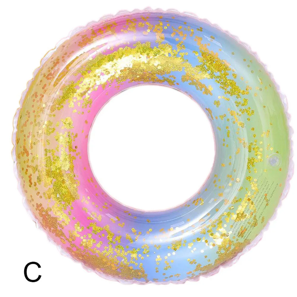 Радужное Купание и плавание кольцо с блестками изменение цвета Летняя Пляжная Вечеринка в бассейне игрушки YJS Прямая поставка - Цвет: C