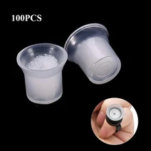 100Pcs Microblading Pigment Glue Rings Tattoo Ink Holder For Semi Permanent Makeup Tools for Semi Permanent Tattoo Cups