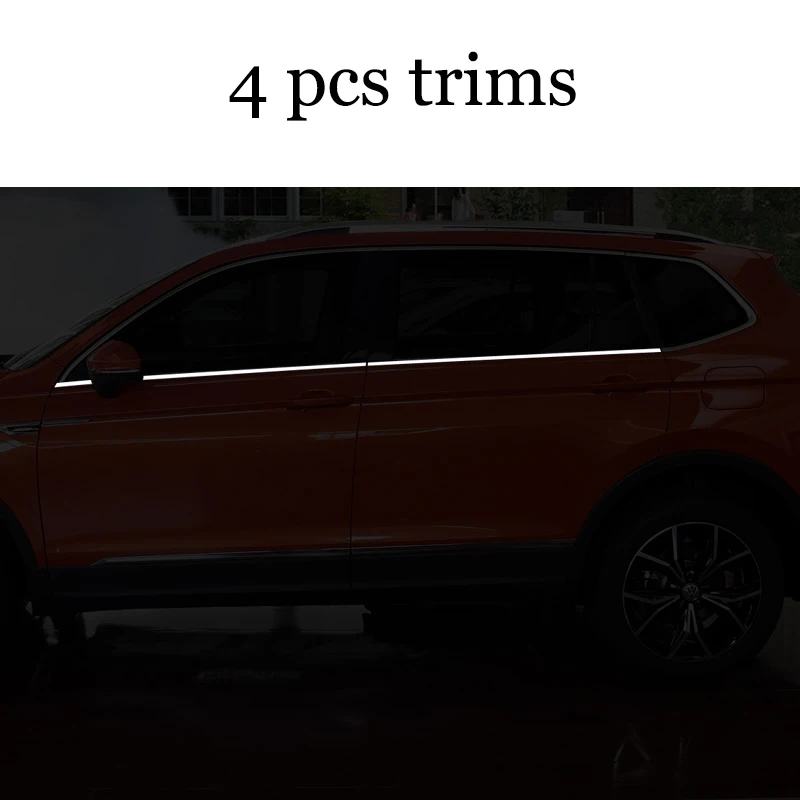 Lsrtw2017 304 нержавеющая сталь окна автомобиля планки для volkswagen tiguan L 2nd generation - Название цвета: 4 pcs trims