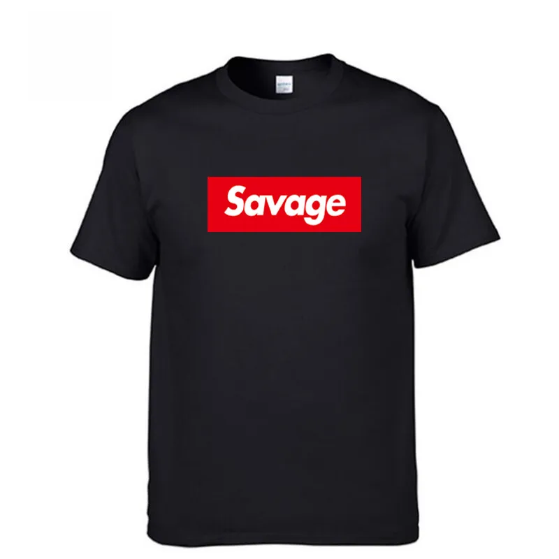 Mens suprem t shirts Savage T Shirt Parody No Heart X Mode Slaughter Gang ATL 100% Cotton short sleeved t-shirt Homme | Мужская одежда