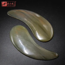 Чистый натуральный Як рога гуаша массаж со скрабом инструменты ручной работы спа-пластинка Красивая подтяжка лица Рог Guasha доска