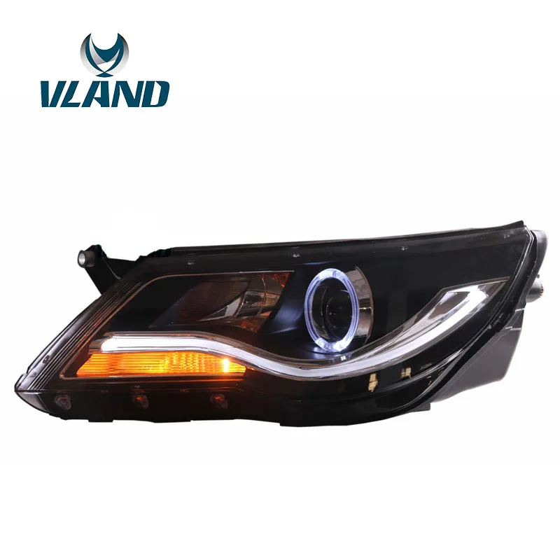 

VLAND Factory For Car Head lamp For Tiguan Headlight For 2010 2011 2012 LED Daylight With H7 Bi-Xenon Headlight+Plug and Play