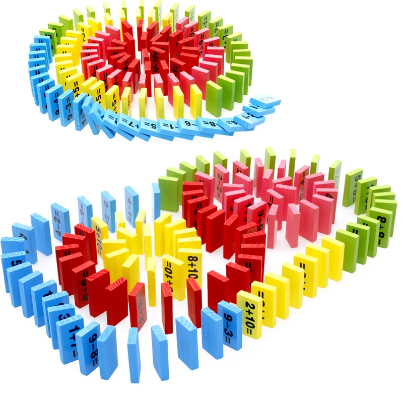 Ребенок Деревянный разноцветный Математика Domino блоки для раннего обучения по системе Монтессори математическая игрушка для детей Подарки