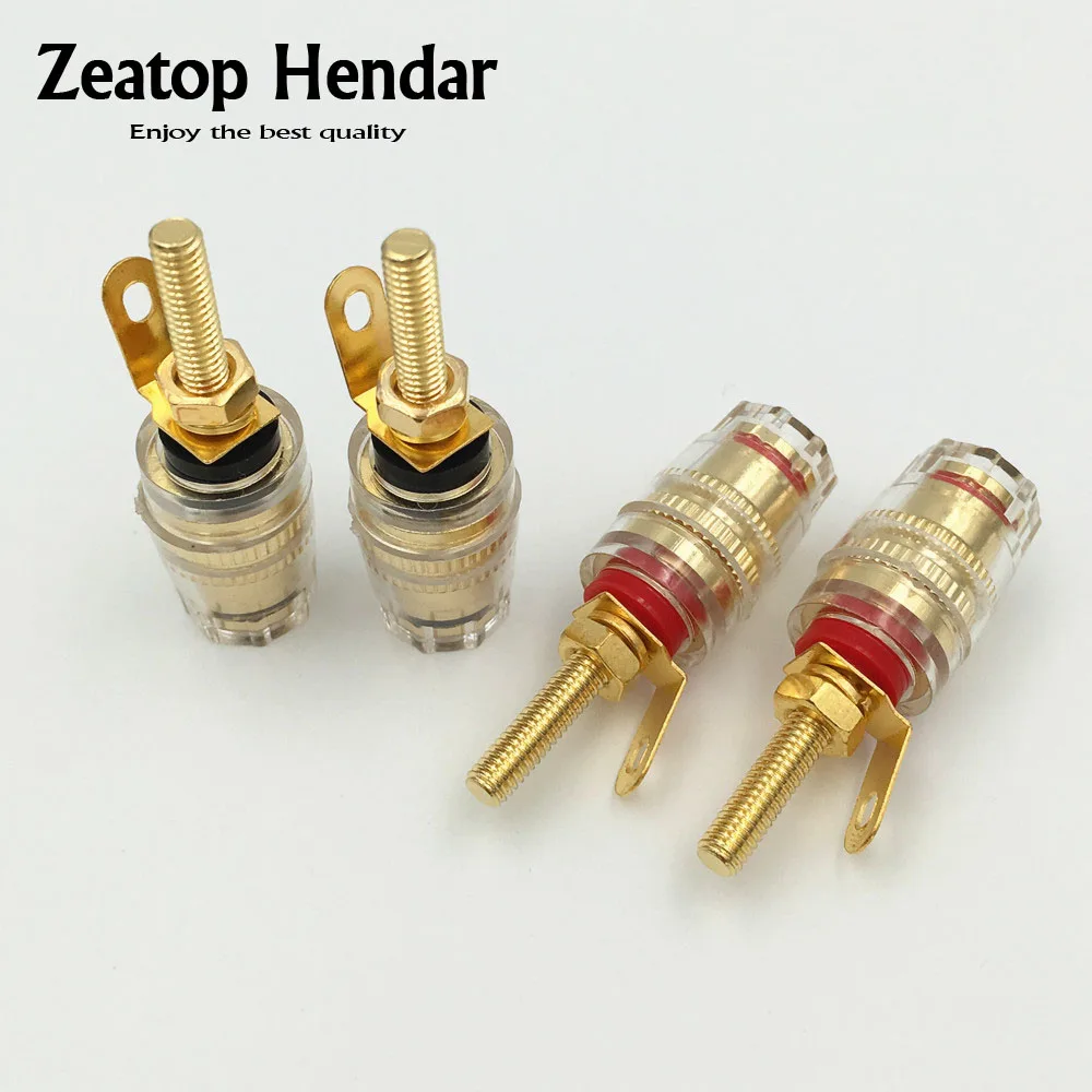 50 Binding Post Speaker Cable Amplifier 4mm Banana Plug Jack Connector Red/&Black
