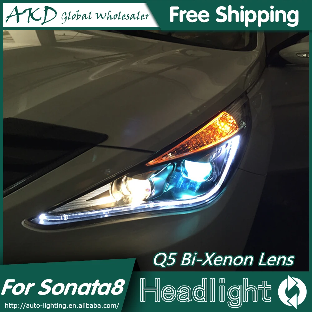 AKD Car Styling for Hyundai Sonata Headlights 2011 2014 Sonata 8 LED