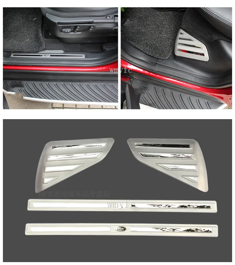 

For Land Rover Freelander 2 2009 2010- 2013 2014 2015 4pcs Inner Door Sill Scuff Threshold Protector Plate Cover Car Accessories