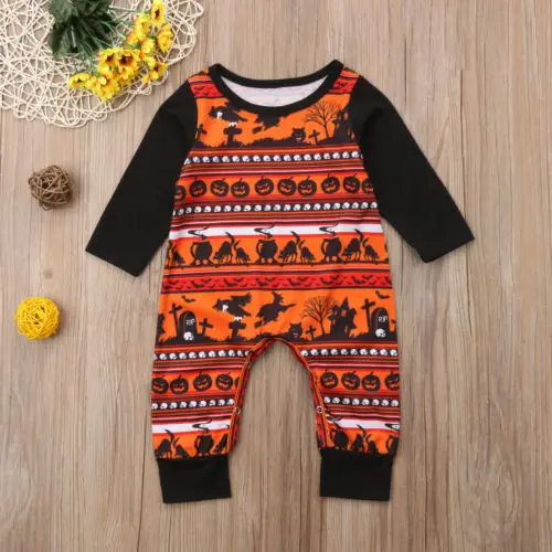 Newborn Kids Baby Boy Girl Halloween Party Romper Fancy Costume Jumpsuit Toddler Kid Cotton Long Sleeve Rompers Playsuit Clothes