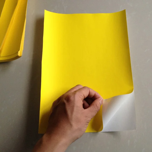 10 Sheet A4 Waterproof Matte Yellow PP Synthetic Self Adhesive Label