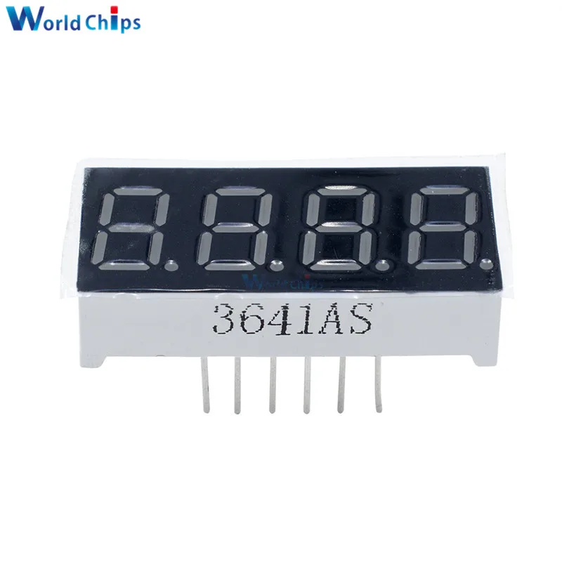 

0.36 inch 4bit 4 bit Common Cathode Digital Tube Red Digit LED Digit Display 7 Seg Segment 0.36 inch 0.36'' 0.56in. 4 Four bit