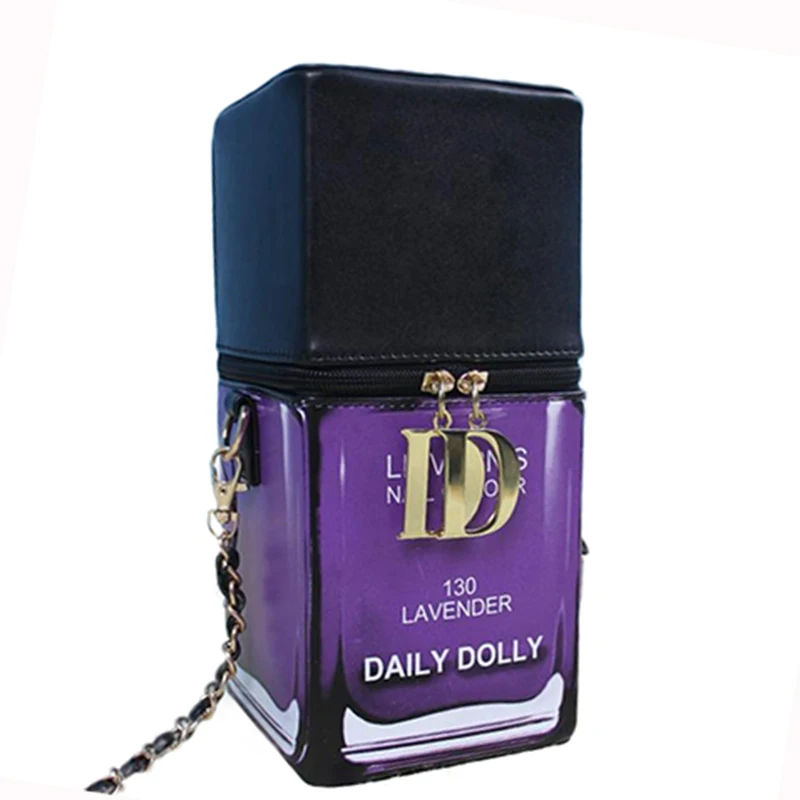 New Style Women Handbag Special Nail Polish Shape PU Material Bags