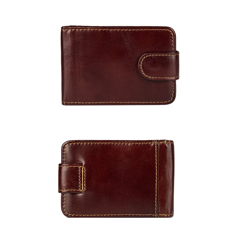 

JMD 100% Genuine Cow Leather Mini Wallet RFID Blocking Card Holder ID Card Case R-8121Q