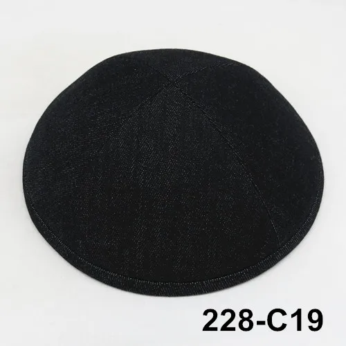 Джинсовая кепка 19 см kippot kippa yarmulke KIpa Skullies Beanies, Еврейская кипа с черепом - Цвет: 228C19