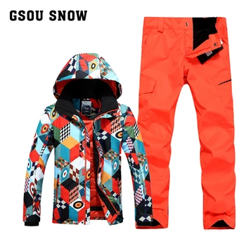

Gsou Snow winter ski suit snowboard ski jacket men chaqueta hombre thermal waterproof veste ski
