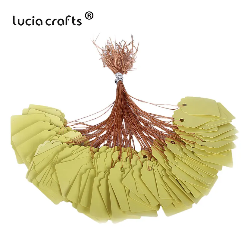 Lucia crafts 24 шт./100 шт. 2,5*3,5 см одежды бирки, ценники Знаки цветочный ярлыки для растений метки I0808 - Цвет: Yellow 24pcs