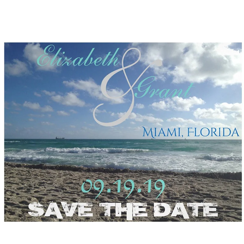

Personalized Save the Date Beach Magnet Invitation