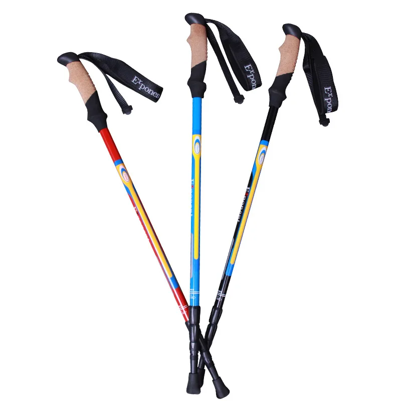 

NEW Outdoor Hiking Camping sticks three straight shank telescopic cane carbon fiber carbon super light cane Stright Grip Handle