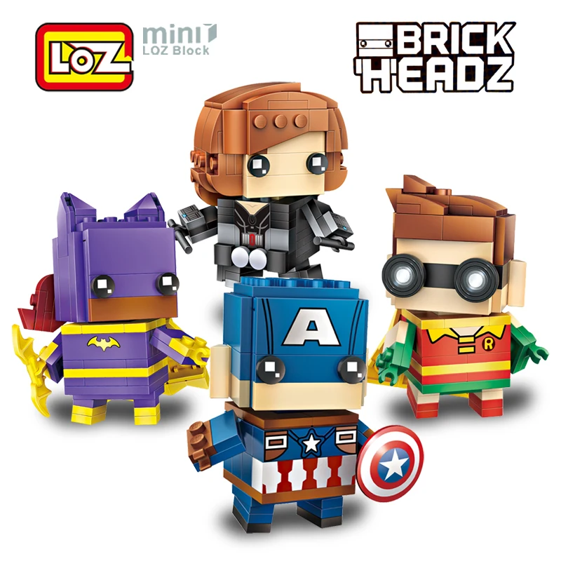 

LOZ Robin Batgirl Black Widow Captain America Mini Building Blocks Brick Heads Figure Kids Toy Offical Authorized Distributer