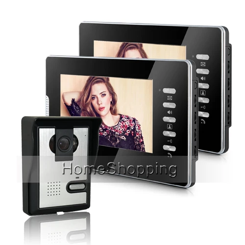 

FREE SHIPPING NEW 7" Color Screen Video Intercom Door Phone Unlock System With 2 Monitor 1 Night Vision Doorbell Camera In Stock