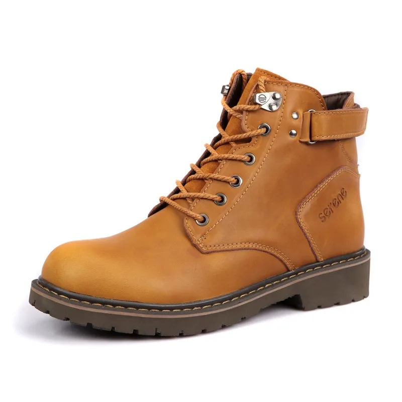 SERENE/ г. Модные мужские ботинки зимние ботинки размера плюс 37-45 Повседневная обувь рабочие ботинки в британском стиле ботинки-дезерты Рабочая обувь