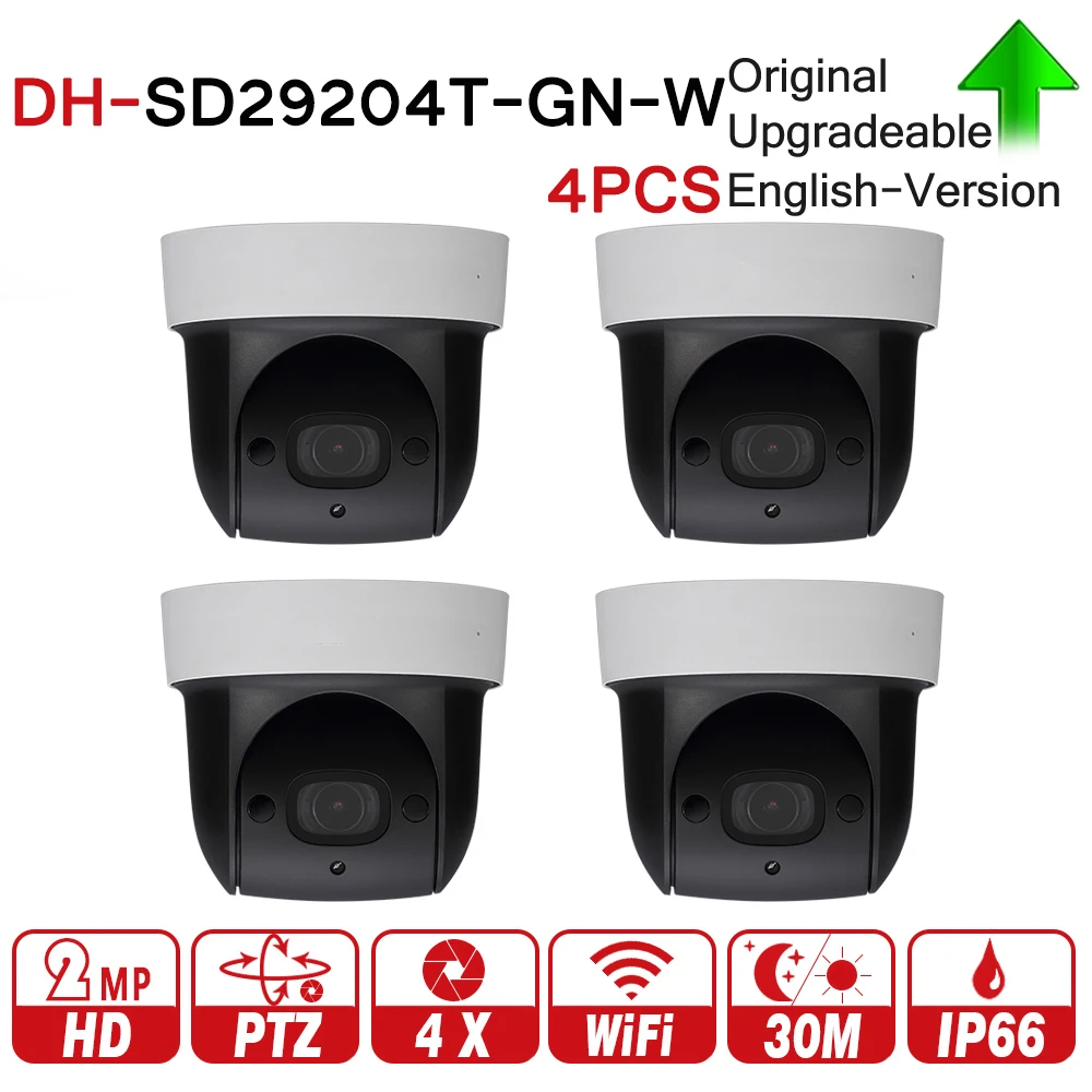 

DH SD29204T-GN-W 2MP 1080P 4X Optical Zoom PTZ WiFi Network IP Camera CCTV 30M Night Vision Wireless WDR ICR DNR IVS 4pcs/lot