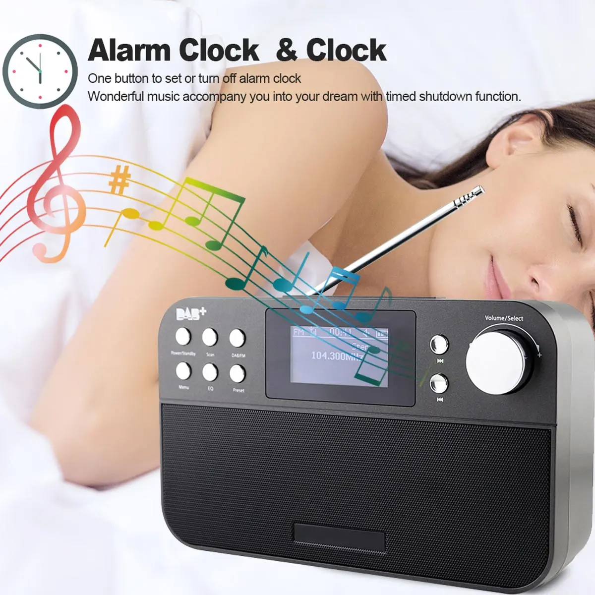 

Portable Mini Digital Radio Receiver FM Radio With LCD Digital Clock Snooze Alarm Clock Function Outdoor Music Player
