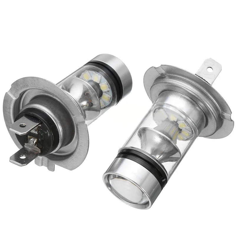 2pcs H7 100W LED Car Fog Tail Driving Light Headlight Lamp Bulb White