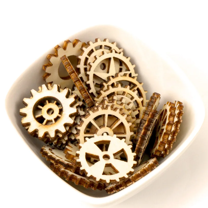 Mixed-Wheel-Gear-Pattern-Natrual-Wooden-Scrapbooking-Hollow-Craft-Round-Random-for-Home-Decoration-25mm-50pcs