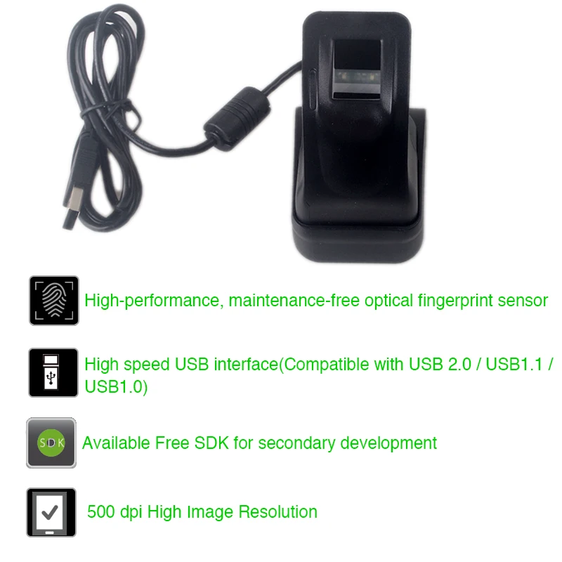 Сканер отпечатков пальцев с розничной коробкой ZK4500 USB считыватель отпечатков пальцев сенсор для компьютера ПК дома/офиса SDK захватывающее устройство