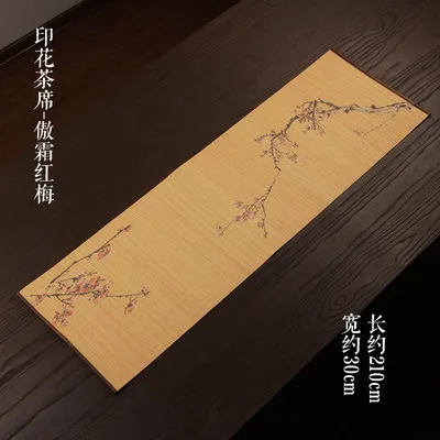 Бамбуковая занавеска тарелка коврик японский кунг-фу чайная церемония изоляционный коврик дзен культура бамбуковая занавеска шина складной настольный бегун - Цвет: 30x210cm