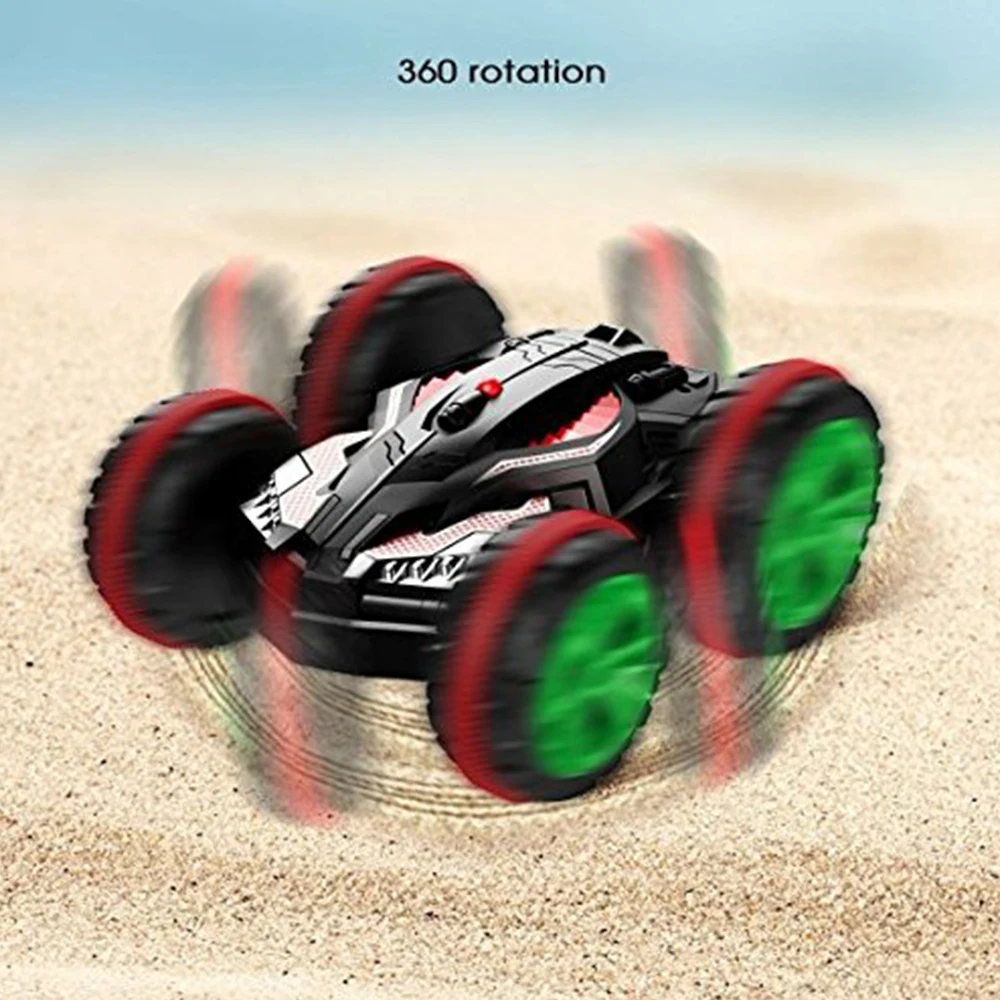 Rc Car 2.4Ghz 1/18 4WD Remote Control Car Amphibious Vehicle Double-Sided Stunt Car Scale 360 degree cars RTR toys Xmas Gifts