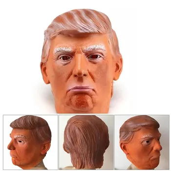 

Donald Trump Costume Mask Halloween Realistic Latex Masquerade Carnival Mask Hood Celebrity Face COS Mask Star Imitation Show