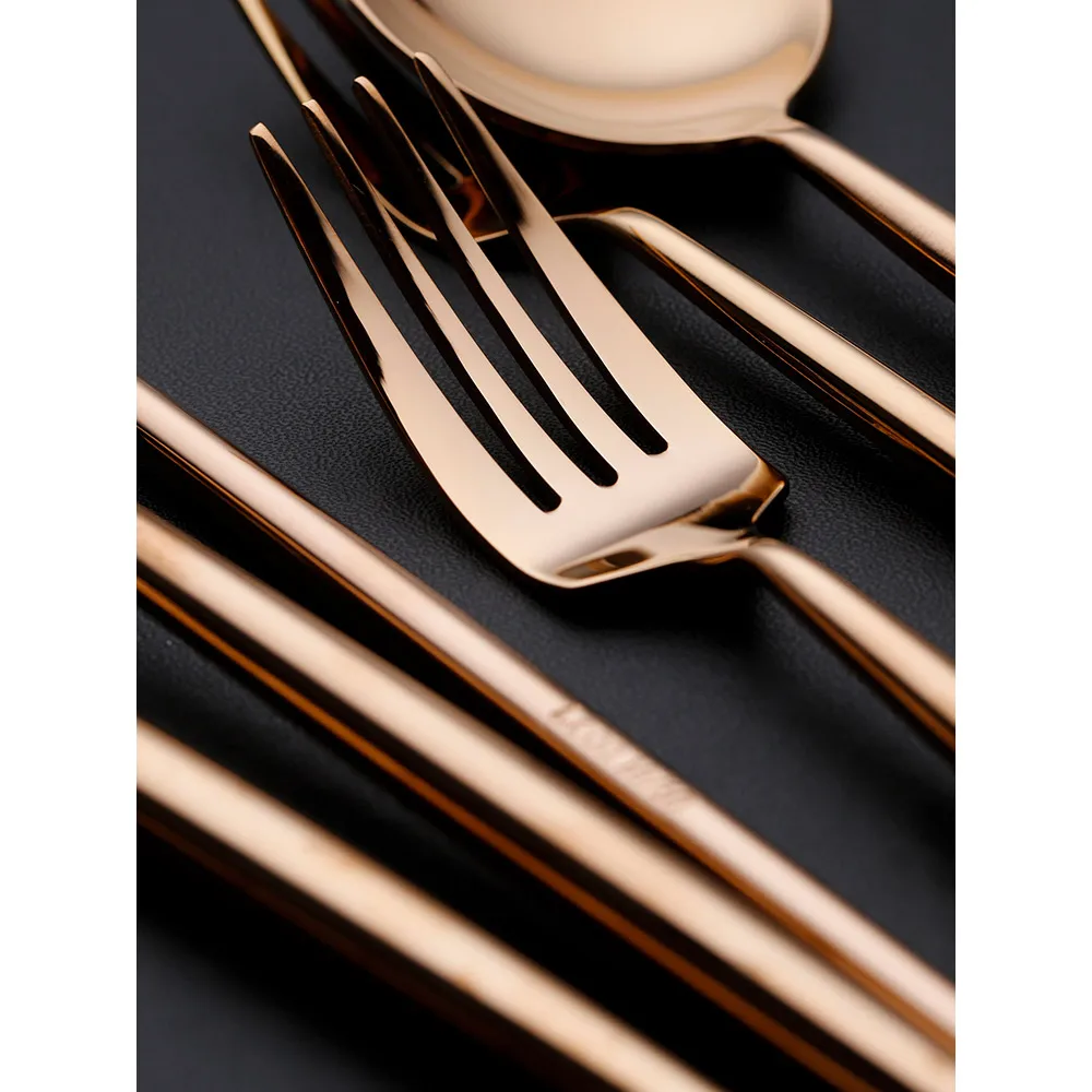 Розовое золото, ножи для стейка, вилки 304, нержавеющая сталь, столовая вилка, нож, ложка, европейский стиль, выбор еды, подарки для друга