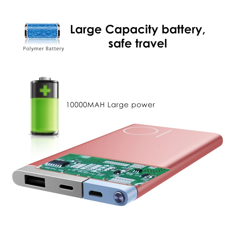 ROCK Power Bank 10000mAh External Battery with Dual Input Ports For iPhone 8 7 6 Portable Phone Charger Powerbank for Xiaomi ROCK Power Bank 10000mAh External Battery with Dual Input Ports For iPhone 8 7 6 Portable Phone Charger Powerbank for Xiaomi