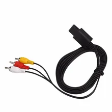 Gasky New Black Audio AV RCA Cable Cord Wire For N64 Video Game Console Gamepad Controller Professional Replacement Cables Tool