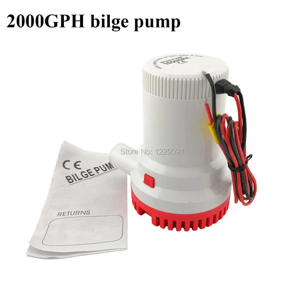 Large Flow Dc 12v 24v Bilge Pump 2000gph Electric Water Pump For Boats