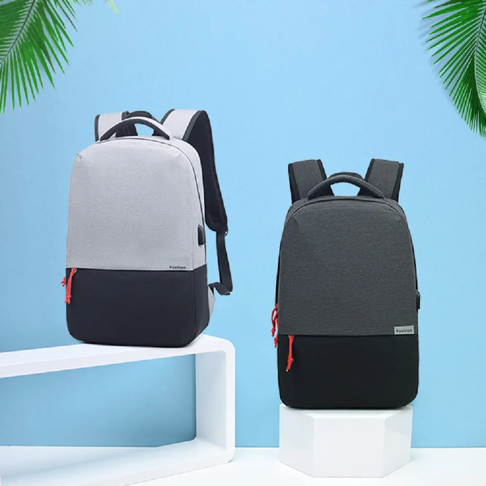 

Korean version of the casual men's bag fashion trend student bag computer bag charging business backpack waterproof backpack men