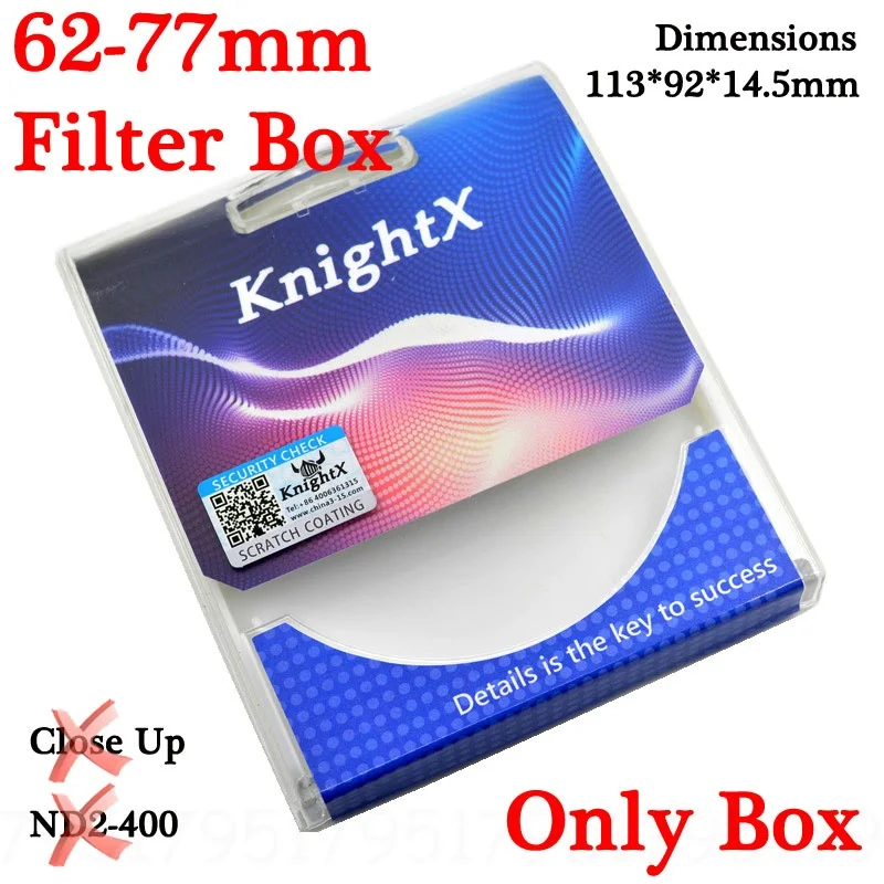 KnightX FLD UV CPL ND2 ND4 ND8 Star gnd фильтр объектива камеры для canon nikon 49 мм 52 мм 58 мм 67 мм 77 мм d70 400d light 18-200 цвет - Цвет: 62-77mm Filter Box