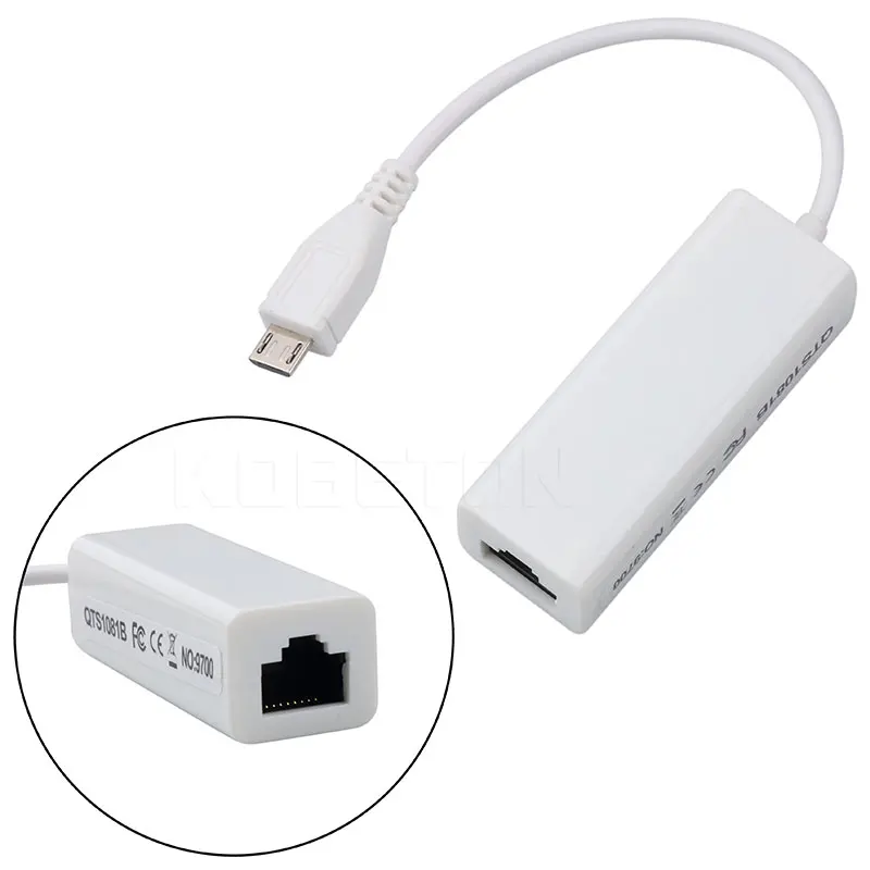 Micro USB 2.0 Male To RJ-45 Female 5-Pin 10/100Mbps Ethernet LAN Network Card Adapter For Windows For Android PC Laptop Tablet