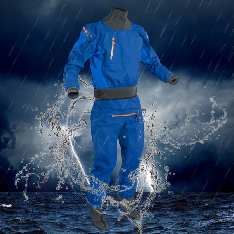 Mens Dry Suit Waterproof Sport Back Zip Kayak Drysuit with Air Tight