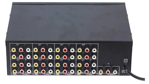 Carga de Áudio e Vídeo Freeshipping Entrada Vídeo Audeo Saída Amp Spliter Rca Conector av Splitter 1 16 Chs