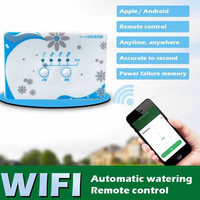 

Mobile Phone WIFI Automatic Remote Irrigation System Garden Watering Timer Garden Plant Watering System Water Drop Timer Pump