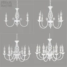 Европейский стиль 3 4 6 8 E14 лампы железные люстры для гостиной белые лампы современная люстра освещение светодиодные люстры