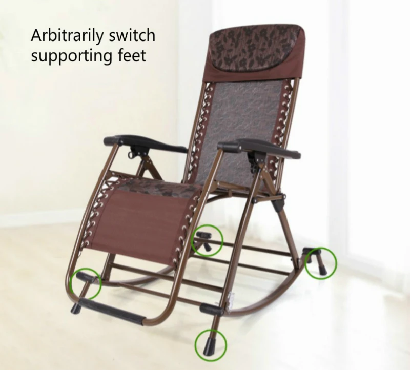 Online Rumah Tangga Leisure Deck Foldable Multi Fungsi Orang Tua Kursi Portable Balkon Taman Adjustable Sudut Kursi Goyang