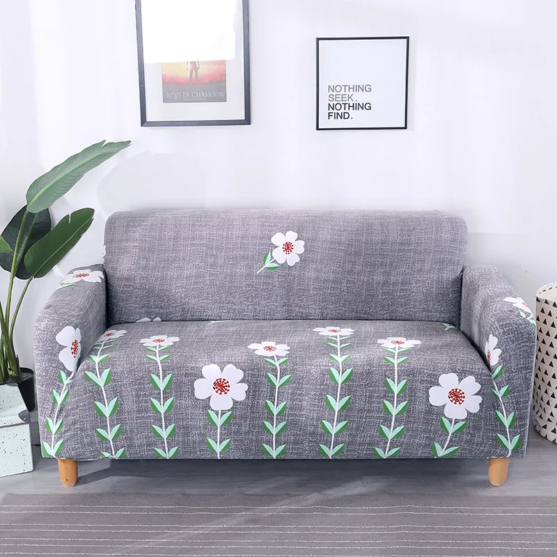 Скандинавские растения Цветок Печать листьев гостиной покрывало из спандекса для дивана эластичный полиэфирный чехол для дивана прочный протектор чехлов