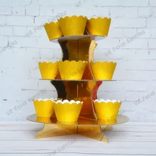 2 комплекта на заказ блестящий золотой кекс Лайнер Свадебный Фольга Золотой торт стенд детская игрушка в ванную свадебный душ День рождения украшение