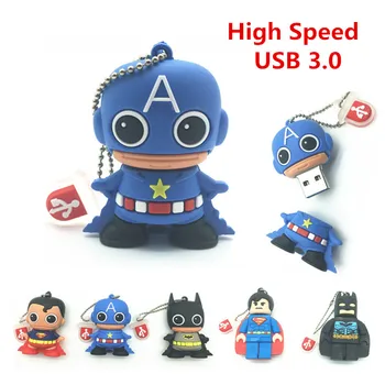

High Speed Pen-drive Cartoon Super Heros USB 3.0 Flash Drive Batman/Superman Pen Drive 16GB 32GB Memory Stick 64GB Pendrives