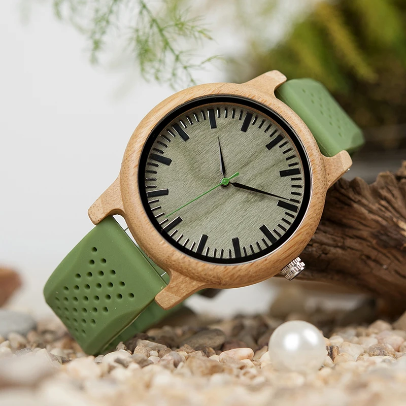 BOBO BIRD брендовые бамбуковые часы для мужчин и женщин, силиконовый ремешок, деревянные часы, идеальные подарки, предметы, Relogio Masculino C-B06
