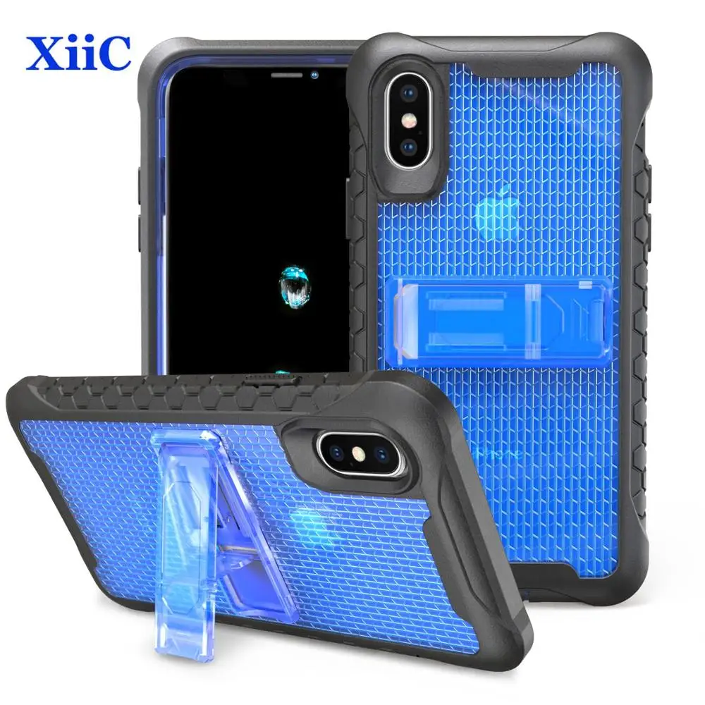 

New Protective Case With Bracket 2 in 1 Honeycomb Football Pattern Double Protection Case Protective Shell for iphone X
